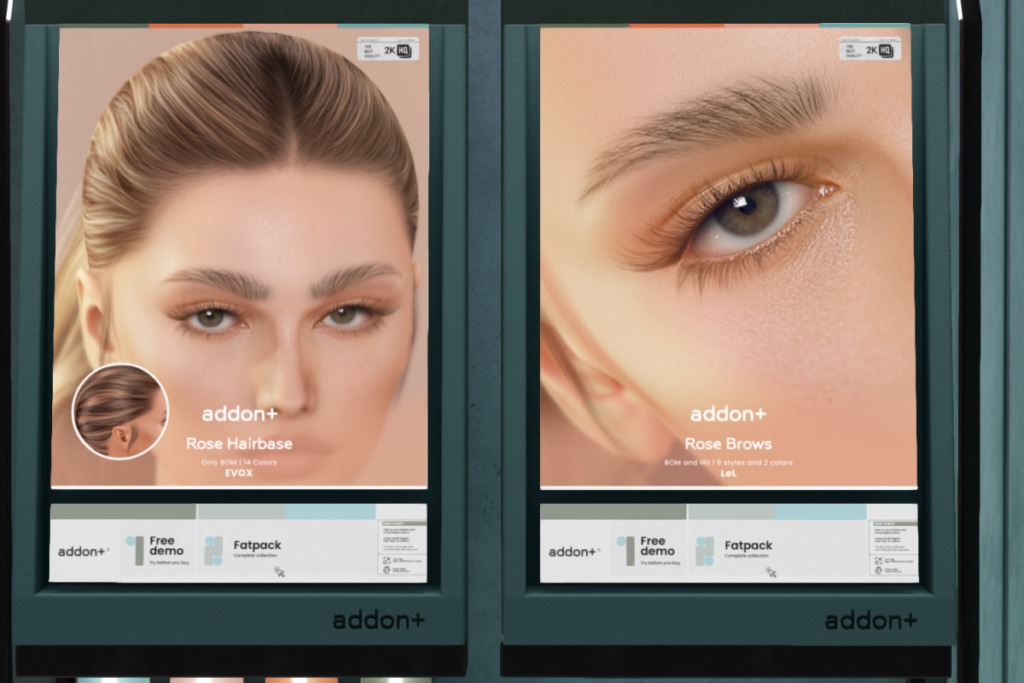 Rose Hairbase &amp; Brows - BOM/EvoX, L$300- L$320