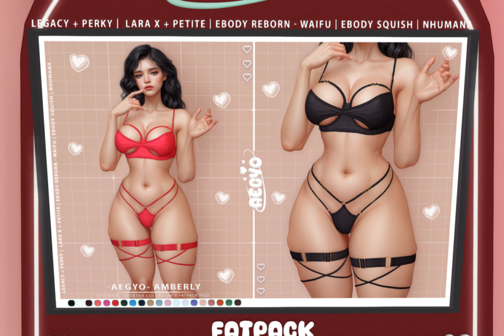 Amberly Lingerie - Legacy/MaitreyaX/Nhumana/Reborn/+mods,L$218 each/L$998 FP