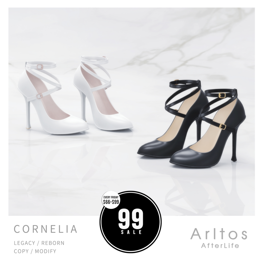 Cornelia Heels - Legacy/Reborn	&lt;a href=&quot;http://maps.secondlife.com/secondlife/The%20Sign%20II/20/197/21&quot; target=&quot;_blank&quot;&gt;Teleport&lt;/a&gt;