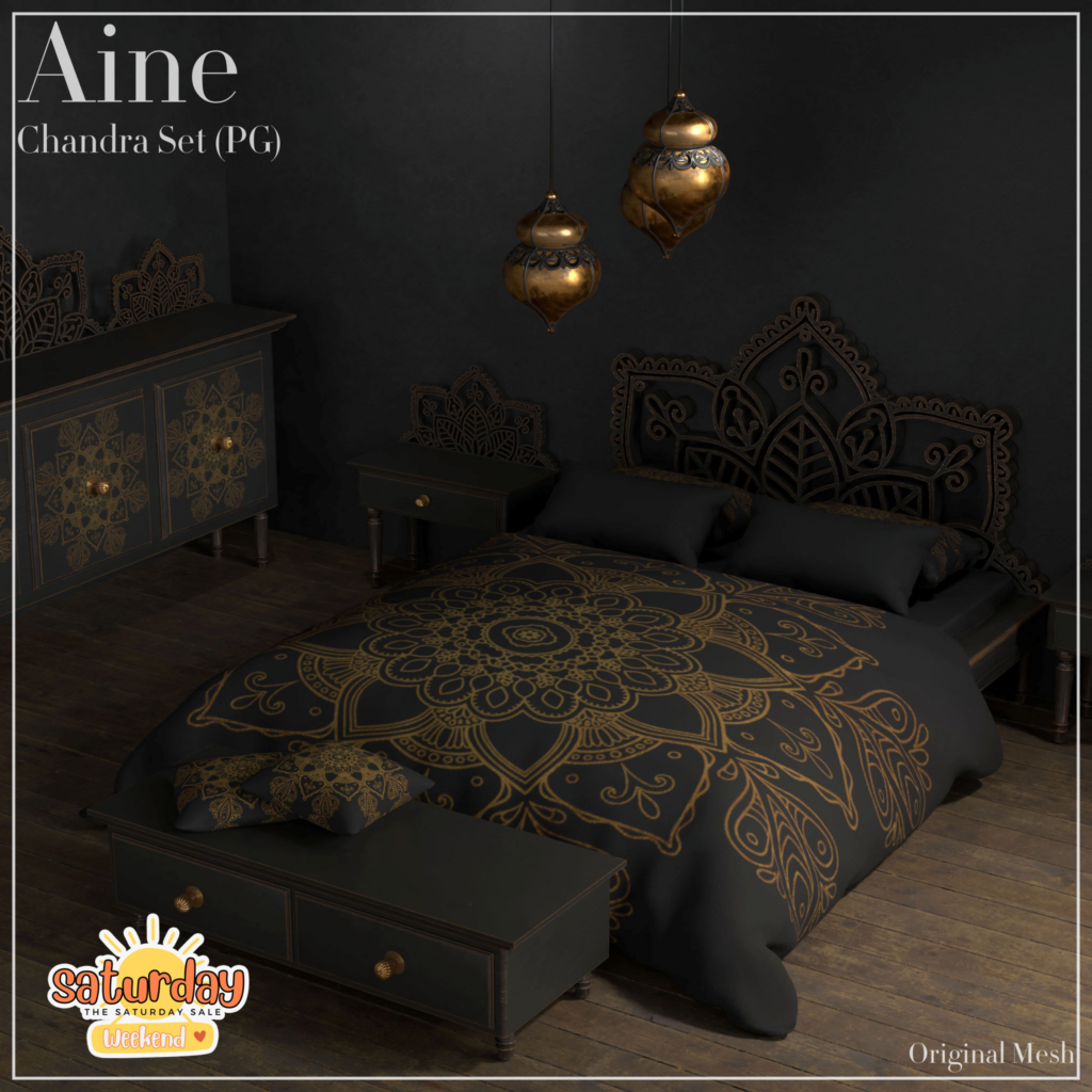 Chandra Bedroom Decor Set	&lt;a href=&quot;http://maps.secondlife.com/secondlife/Spirit%20Hills/128/228/22&quot; target=&quot;_blank&quot;&gt;Teleport&lt;/a&gt;