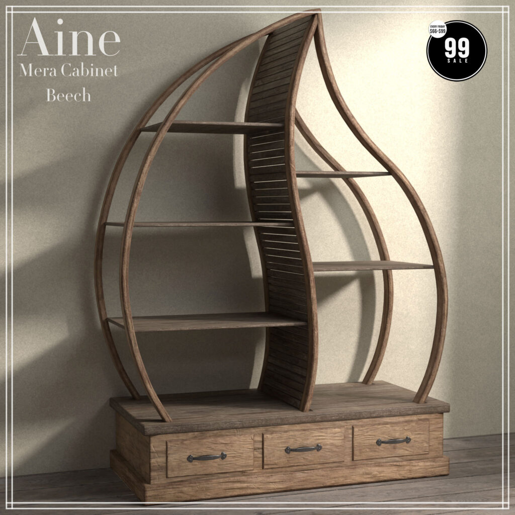 Mera Cabinet Beech Decor	&lt;a href=&quot;http://maps.secondlife.com/secondlife/Spirit%20Hills/128/228/22&quot; target=&quot;_blank&quot;&gt;Teleport&lt;/a&gt;
