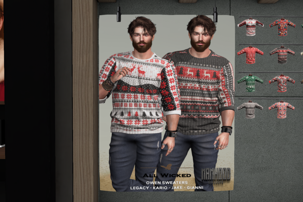 Owen Sweater - Gianni/Jake/Kario/Legacy, L$280 each/L$899 FP