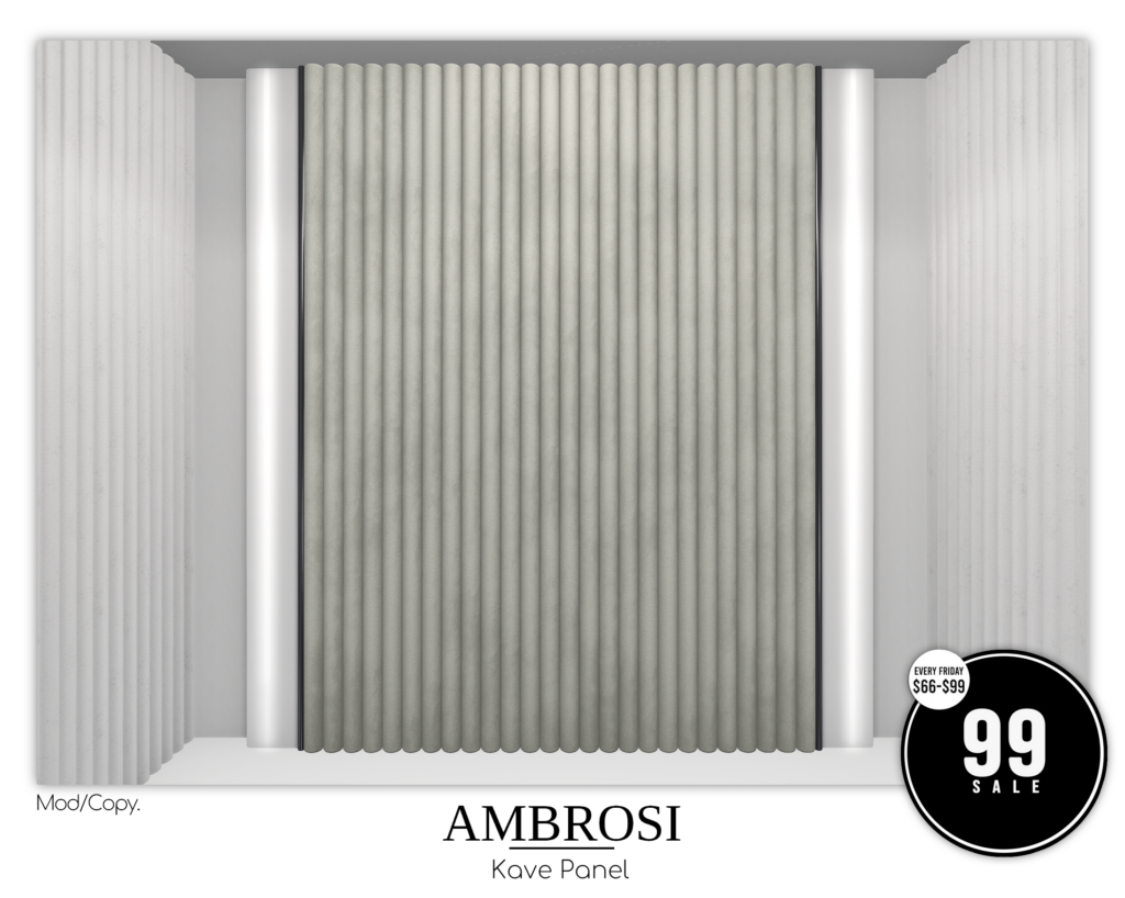 Kave Panel Decor	&lt;a href=&quot;http://maps.secondlife.com/secondlife/Segarra/68/8/3401&quot; target=&quot;_blank&quot;&gt;Teleport&lt;/a&gt;