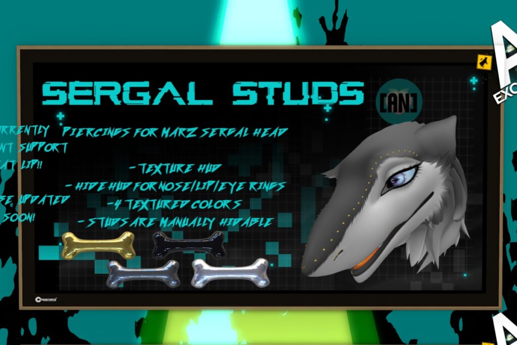 Stabbed Wolf Piercings - Cerberus Abbadon, L$200 FP