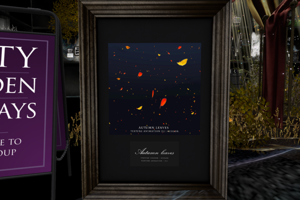 Autumn Leaves	&lt;a href=&quot;http://maps.secondlife.com/secondlife/Rigi/41/98/3799&quot; target=&quot;_blank&quot;&gt;Teleport&lt;/a&gt;