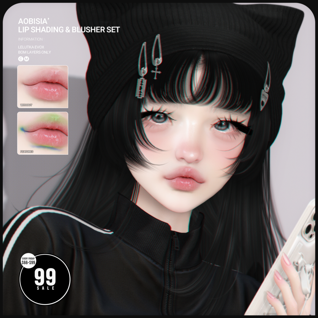 Lip Shading &amp; Blusher Set - EvoX	&lt;a href=&quot;http://maps.secondlife.com/secondlife/Stay/88/219/850&quot; target=&quot;_blank&quot;&gt;Teleport&lt;/a&gt;