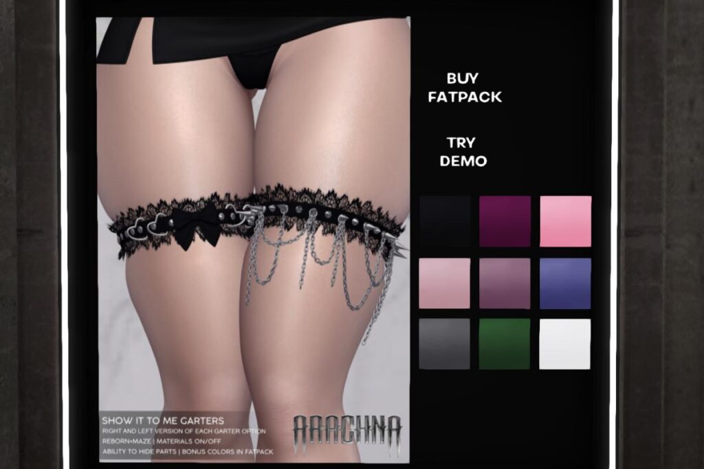 Snow It To Me Garters - Reborn/+mods, L$299 each/L$699 FP