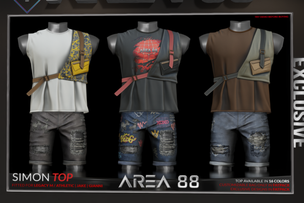 Simon Top - Athletic/Jake/Gianni/Legacy, L$260 each/L$999 FP