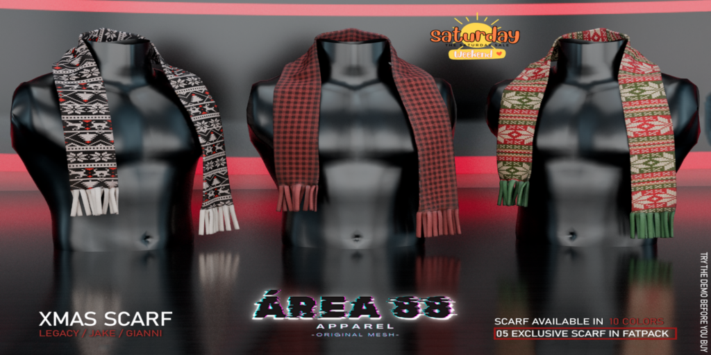 Xmas Scarf - Gianni/Jake/Legacy	&lt;a href=&quot;http://maps.secondlife.com/secondlife/Birdcage/158/74/2802&quot; target=&quot;_blank&quot;&gt;Teleport&lt;/a&gt;