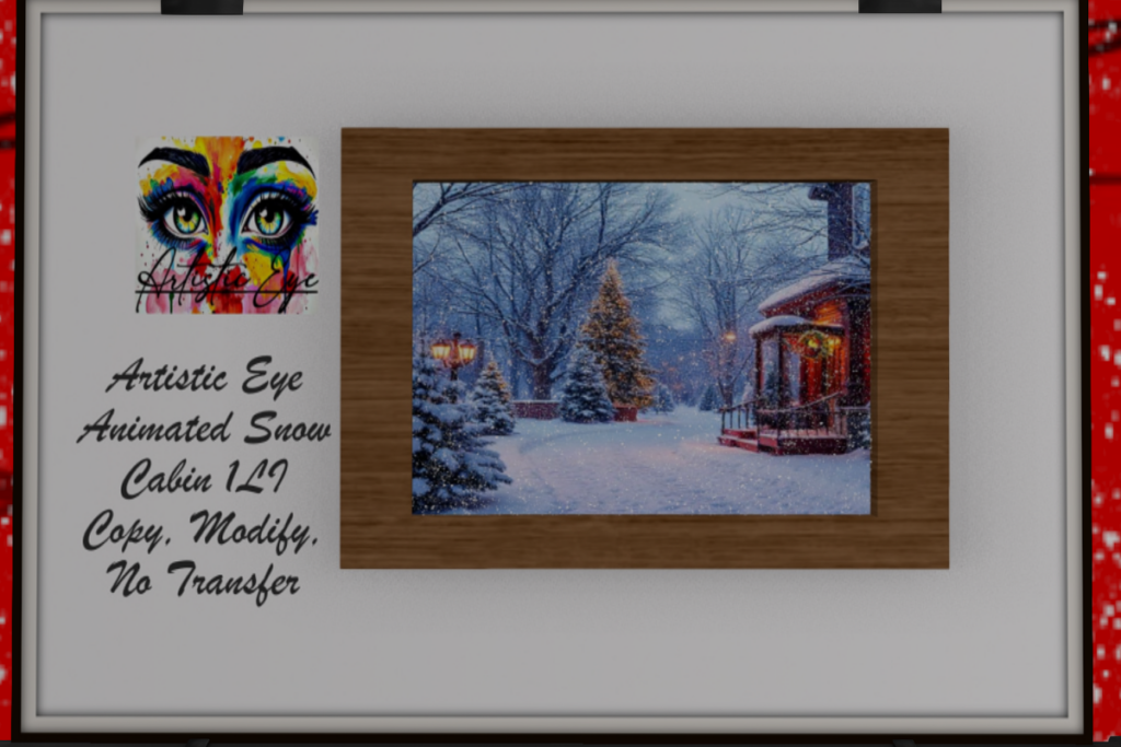 Animated Snow Cabin Decor, L$150