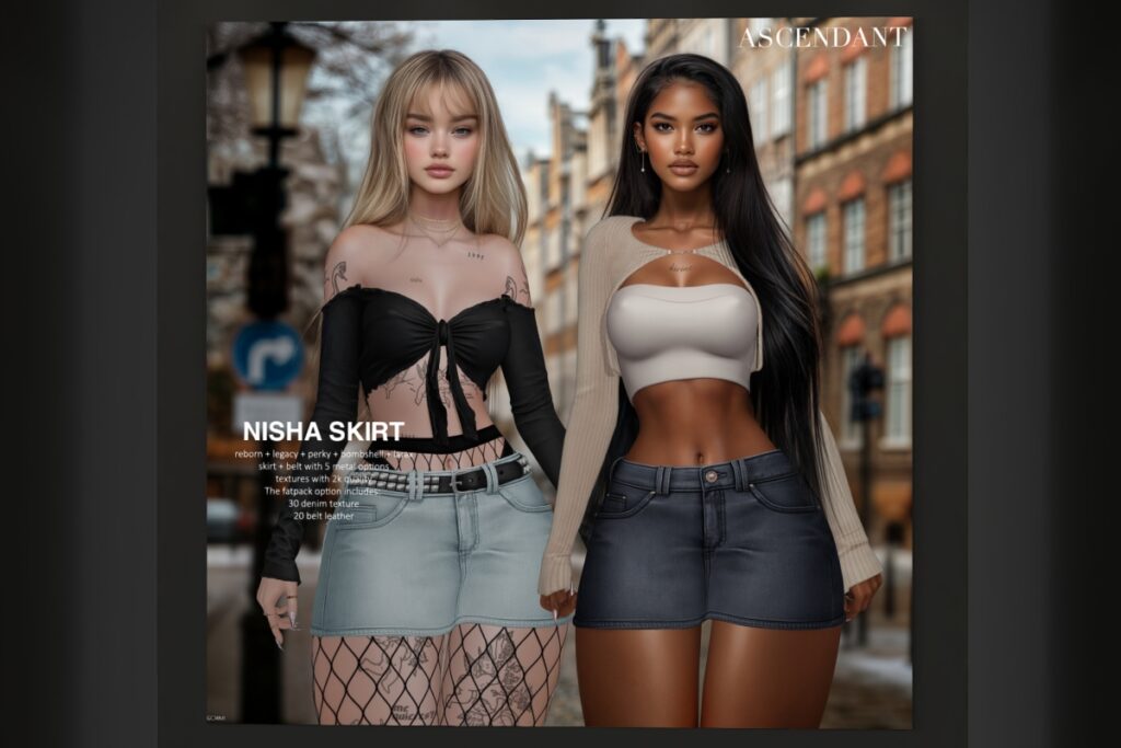 Nisha Skirt - Legacy/MaitreyaX/Reborn/+mods, L$275 each/L$1150 FP