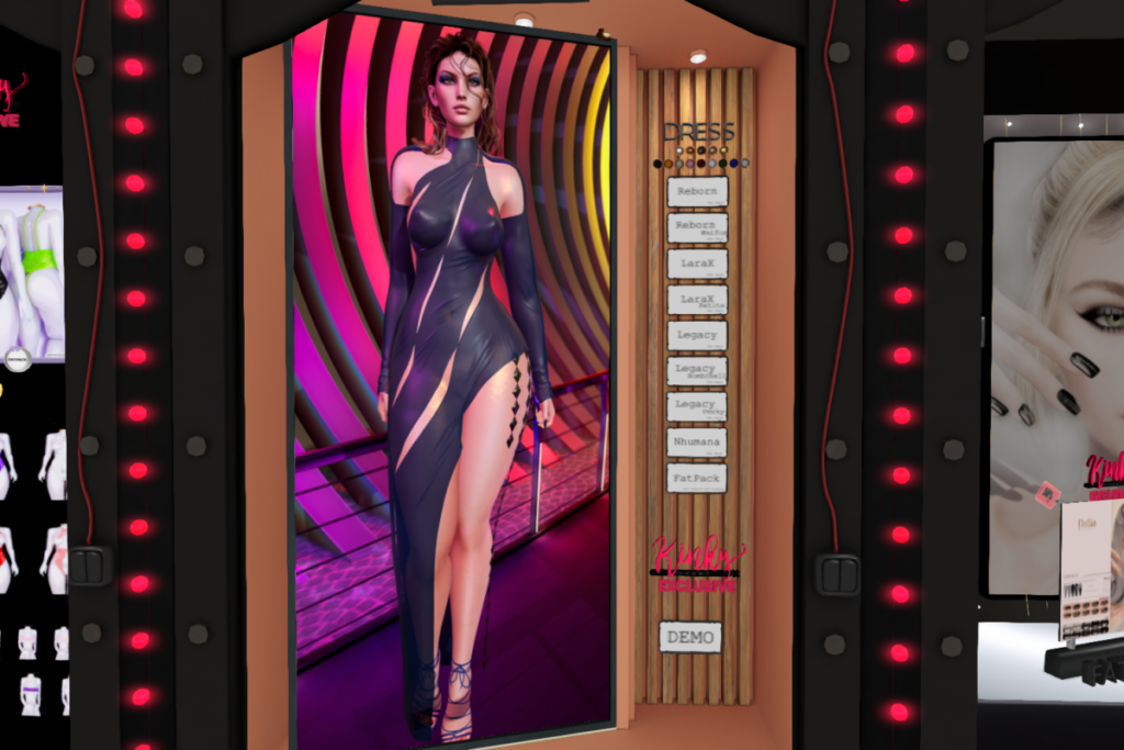 Yola Lycra Dress - Legacy/MaitreyaX/Nhumana/Reborn/+mods, L$590 each/L$2075 FP