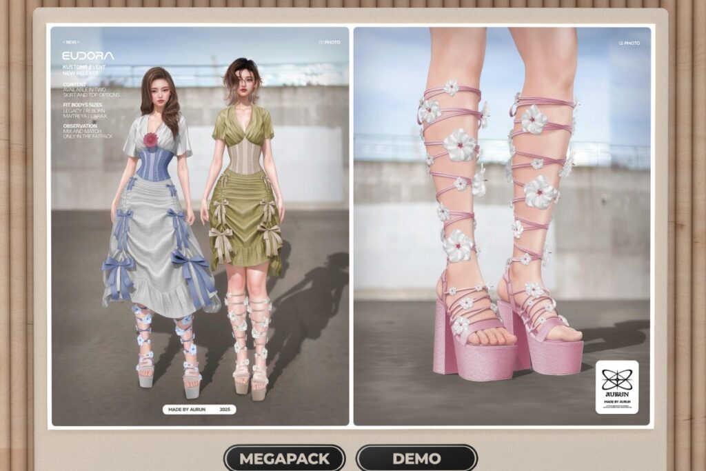 Eudora Outfit - Legacy/Maitreya/Reborn/+mods, L$259 each/L$1000 each FP/L$2599 MP