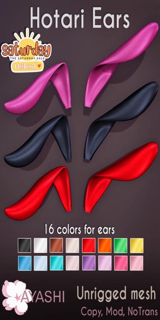 Hotari Ears Wearable Accessory	&lt;a href=&quot;http://maps.secondlife.com/secondlife/MagnetiS/191/128/10&quot; target=&quot;_blank&quot;&gt;Teleport&lt;/a&gt;
