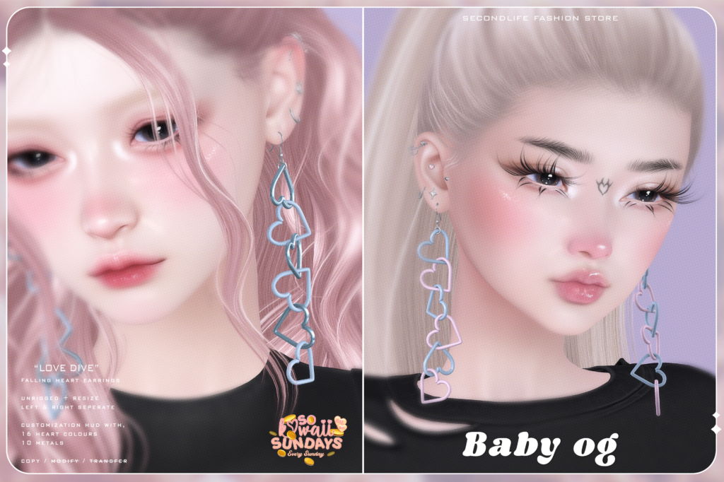 Love Dive Earrings	&lt;a href=&quot;https://maps.secondlife.com/secondlife/Paradise%20Red/183/63/454&quot; target=&quot;_blank&quot;&gt;Teleport&lt;/a&gt;