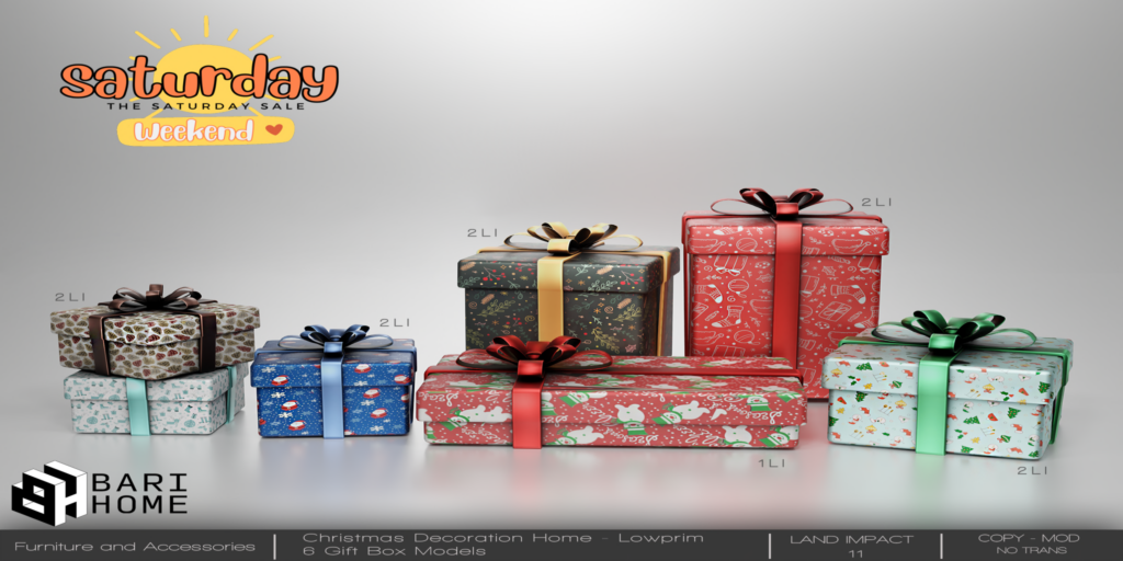 Christmas Gift Boxes Decor Set	&lt;a href=&quot;http://maps.secondlife.com/secondlife/Magic%20Sky/197/141/2022&quot; target=&quot;_blank&quot;&gt;Teleport&lt;/a&gt;
