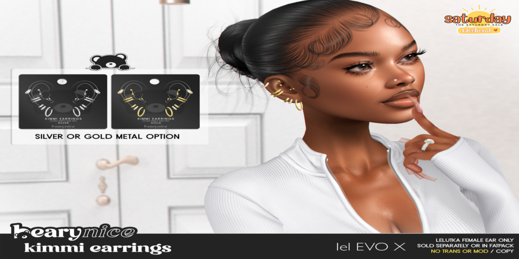 Kimmi Earrings - EvoX F	&lt;a href=&quot;http://maps.secondlife.com/secondlife/Infinite%20Forest/166/10/1999&quot; target=&quot;_blank&quot;&gt;Teleport&lt;/a&gt;