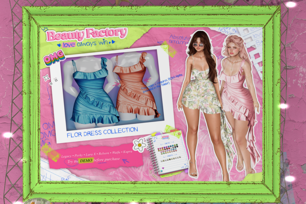 Flor Dress - Inithium/Legacy/MaitreyaX/Reborn/+mods, L$233 each/L$980 FP