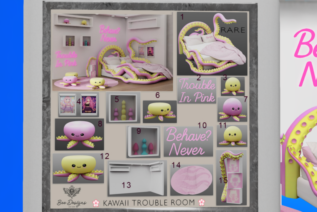 Kawaii Double Trouble Bedroom Set, L$59 per play