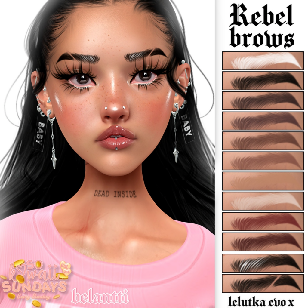 Rebel Brows - EvoX	&lt;a href=&quot;http://maps.secondlife.com/secondlife/Legenda/183/92/698&quot; target=&quot;_blank&quot;&gt;Teleport&lt;/a&gt;