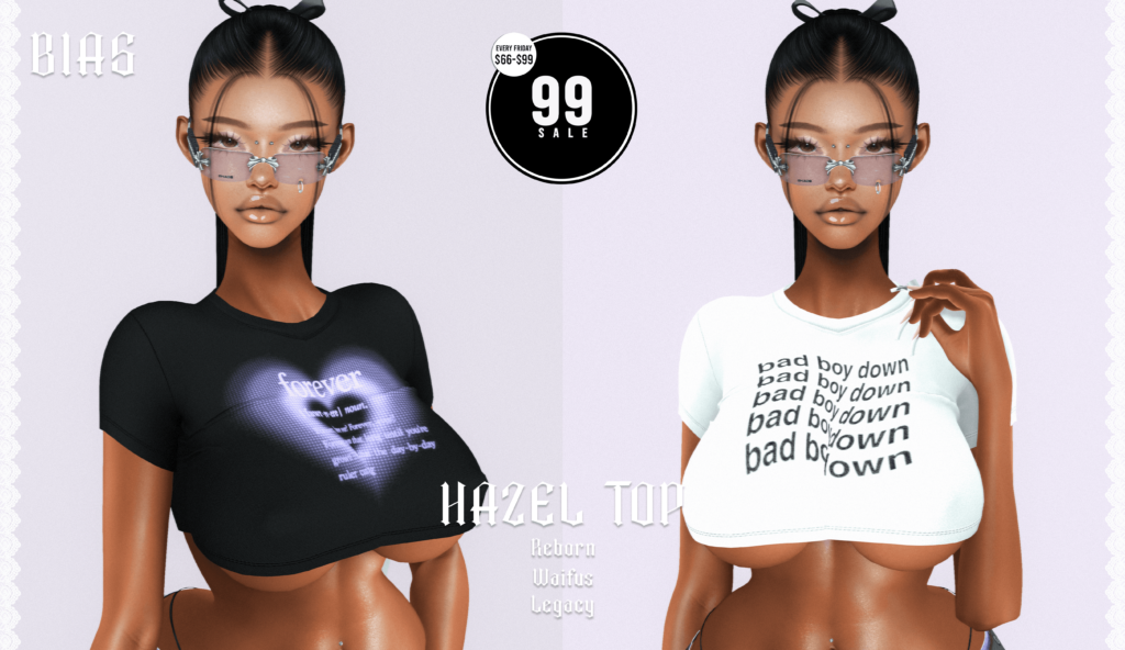 Hazel Top - Legacy/Reborn/+mods	<a href="http://maps.secondlife.com/secondlife/Phoenix%20Paradise/67/84/1580" target="_blank">Teleport</a>