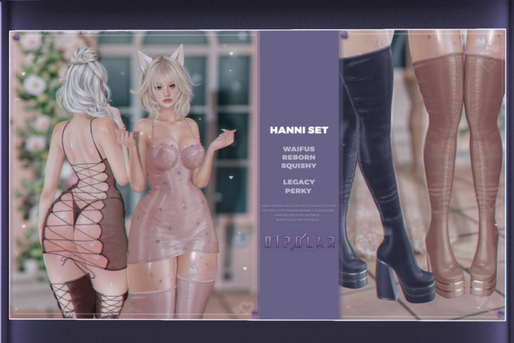 Hanni Set - Legacy/Reborn/+mods, L$249 each/L$499-L$1199 each FP