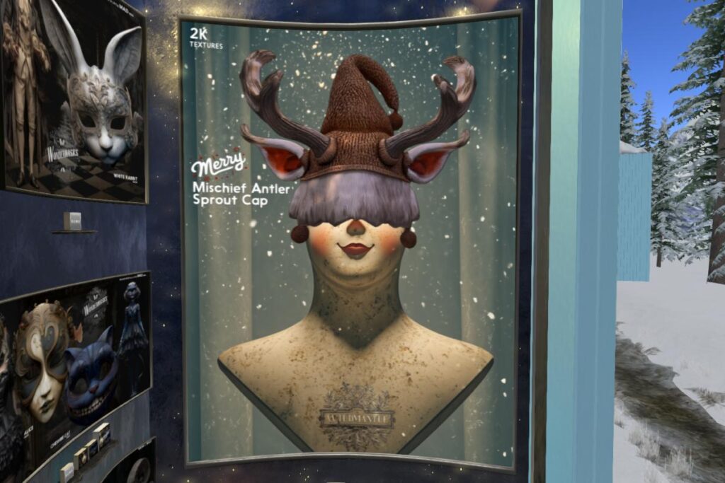 Merry Mischief Antler Sprout Cap, L$295