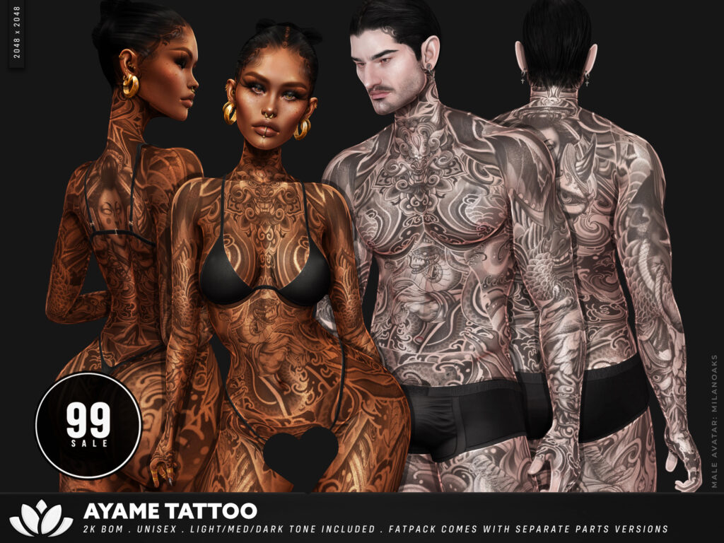 Ayame Tattoo - BOM	&lt;a href=&quot;https://maps.secondlife.com/secondlife/BlackLotus/137/19/293&quot; target=&quot;_blank&quot;&gt;Teleport&lt;/a&gt;