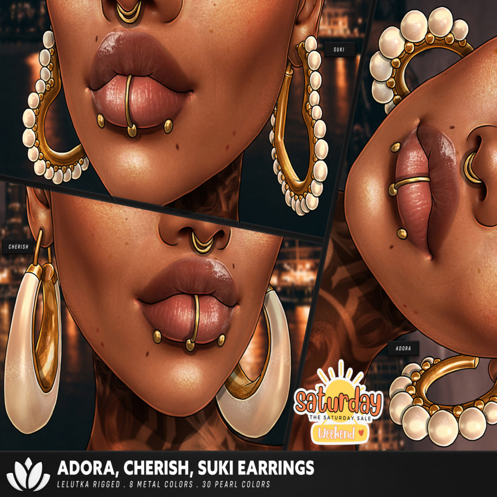 Adora, Cherish, &amp; Suki Earrings - EvoX	&lt;a href=&quot;https://maps.secondlife.com/secondlife/BlackLotus/137/19/293&quot; target=&quot;_blank&quot;&gt;Teleport&lt;/a&gt;