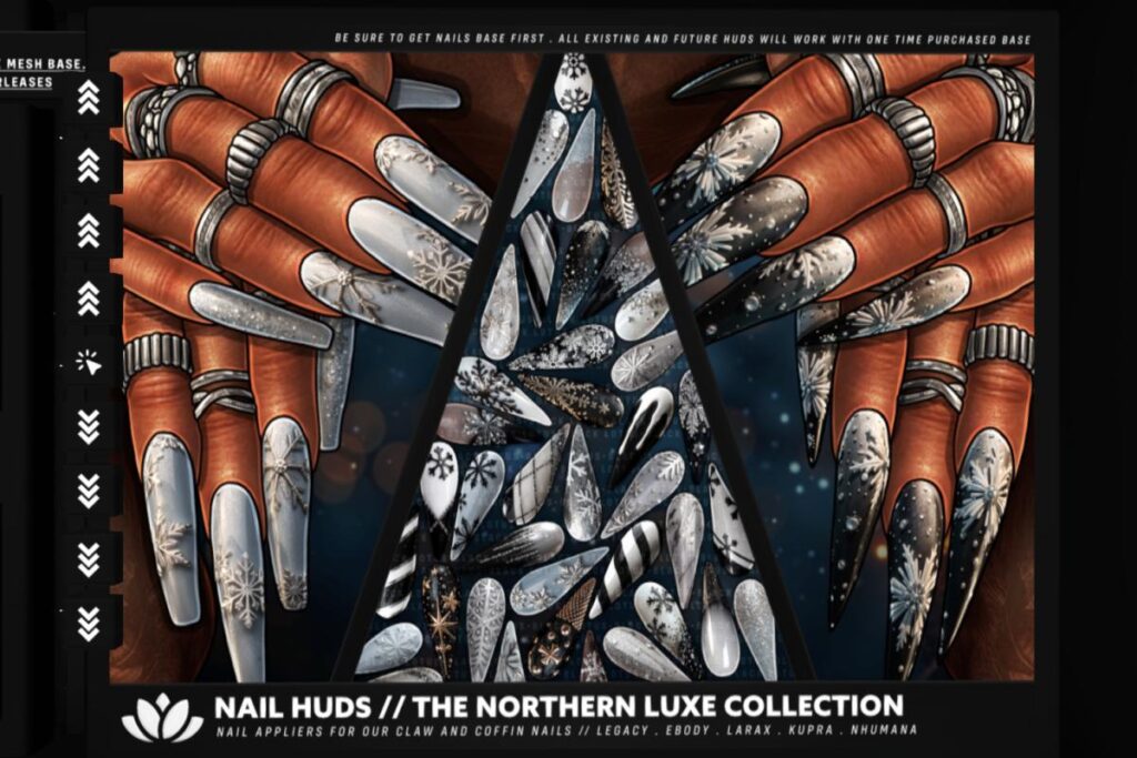 The Northern Luxe Nail Huds Collection for Black Lotus Claw &amp; Coffin Nails - Inithium/Legacy/MaitreyaX/Nhumana/Reborn, L$255 each