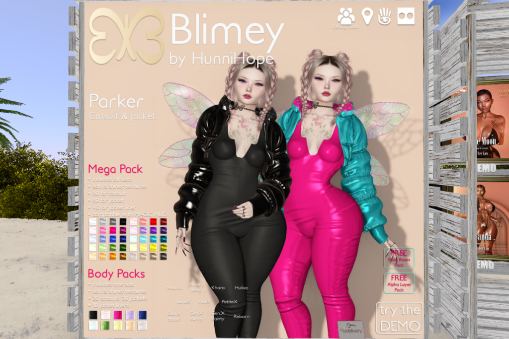 Parker Catsuit &amp; Jacket - GenX/Inithium/MaitreyaX/Nhumana/Reborn/+mods, L$400 each/L$1400 FP