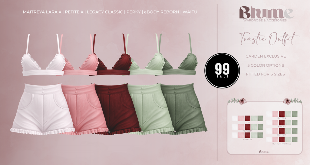 Toastie Outfit Garden - Legacy/MaitreyaX/Reborn/+mods	&lt;a href=&quot;http://maps.secondlife.com/secondlife/Bruschetta/148/41/1301&quot; target=&quot;_blank&quot;&gt;Teleport&lt;/a&gt;