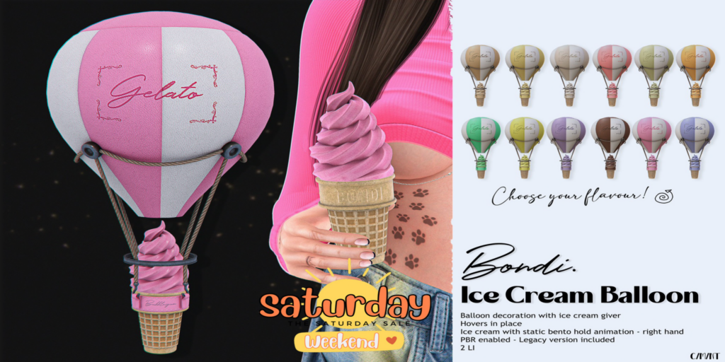 Ice Cream Balloon Decor	&lt;a href=&quot;http://maps.secondlife.com/secondlife/Daydreaming/19/66/22&quot; target=&quot;_blank&quot;&gt;Teleport&lt;/a&gt;