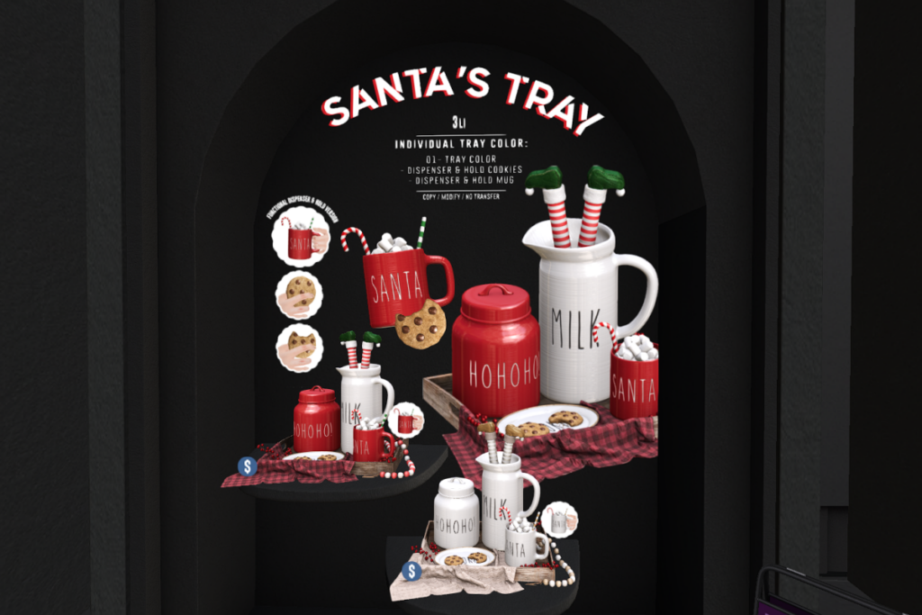 Santa&#039;s Tray	&lt;a href=&quot;http://maps.secondlife.com/secondlife/AM%20corporate/93/83/1508&quot; target=&quot;_blank&quot;&gt;Teleport&lt;/a&gt;