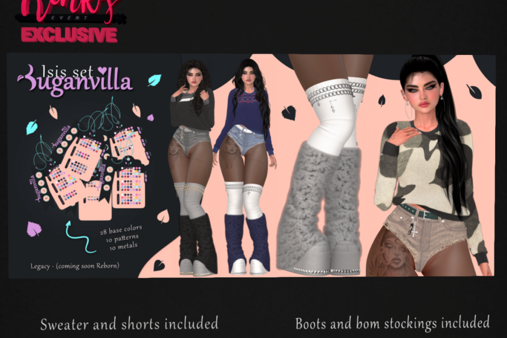 Isis Sweater &amp; Short and Stockings - Legacy, L$299-L$399 each/L$1399-L$1699 each FP