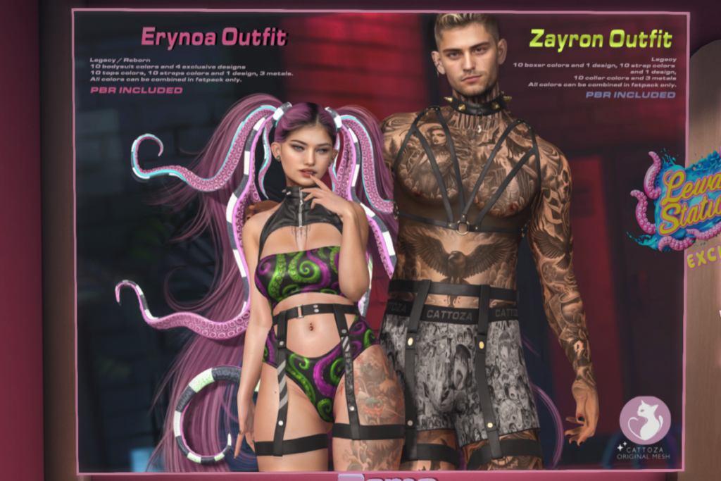 Erynoa &amp; Zayron Outfits - legacy F+M/Reborn, L$299-L$249 each/L$999-L$1119 each FP