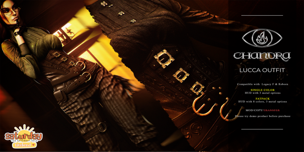 Lucca Outfit - Legacy/Reborn	&lt;a href=&quot;http://maps.secondlife.com/secondlife/Hell%20Fire/61/64/502&quot; target=&quot;_blank&quot;&gt;Teleport&lt;/a&gt;