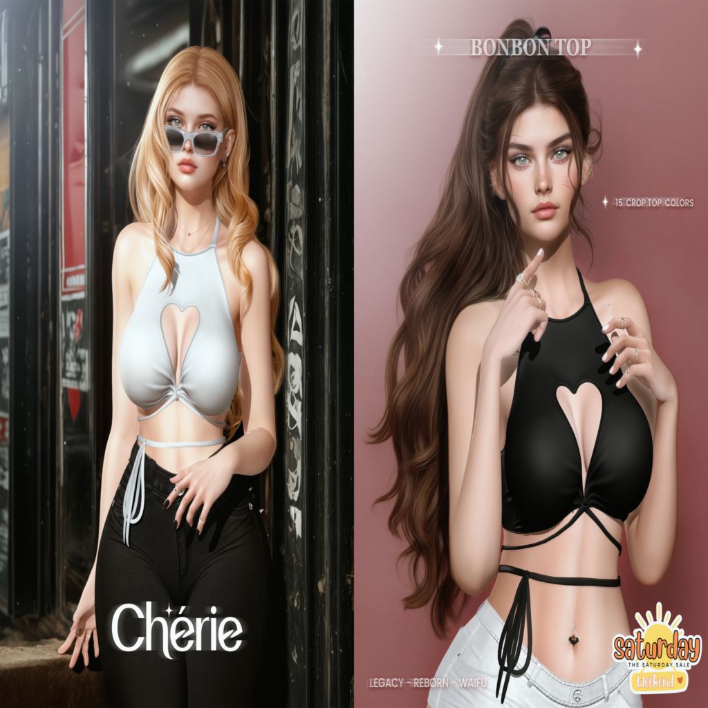 BonBon Top - Legacy/Reborn/+mods	&lt;a href=&quot;http://maps.secondlife.com/secondlife/Prime%20District/192/82/2405&quot; target=&quot;_blank&quot;&gt;Teleport&lt;/a&gt;