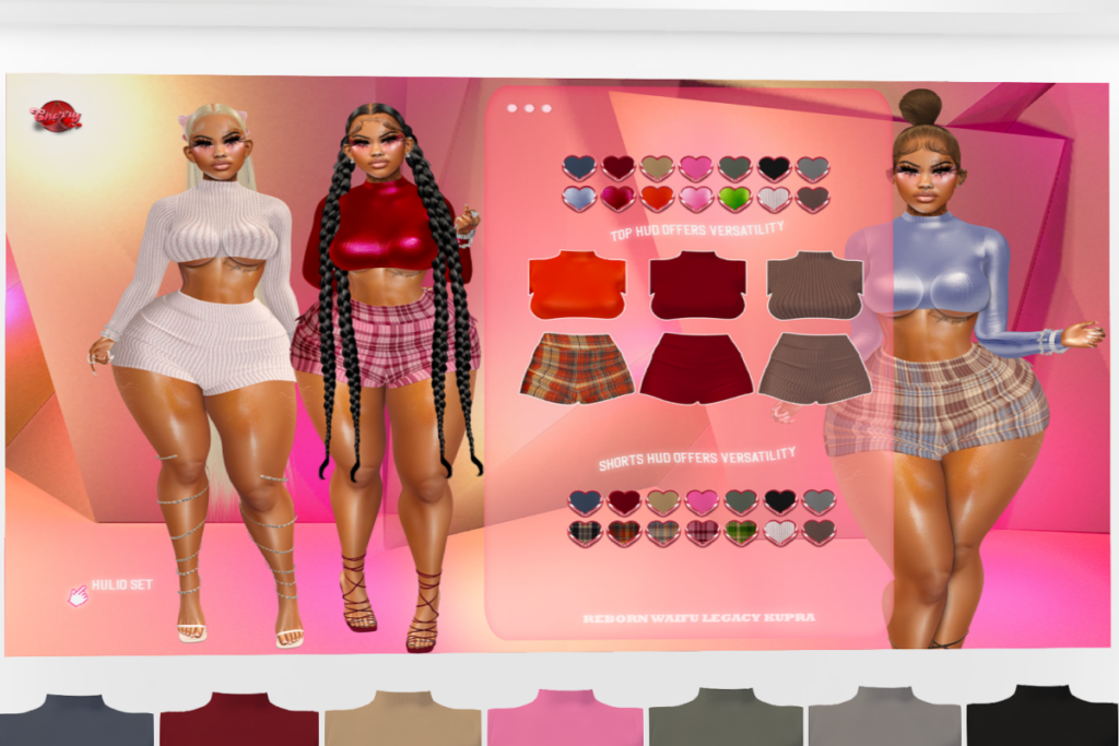 Hulio Top &amp; Shorts - Inithium/Legacy/Reborn/+mods, L$300 each/L$1500 each FP