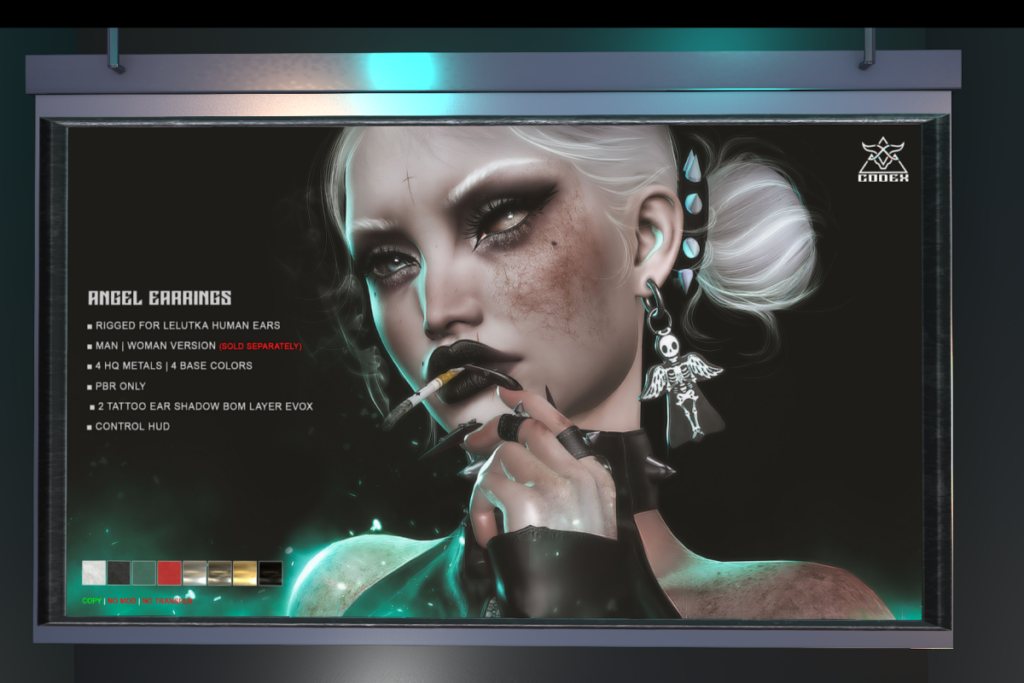 Angel Earrings - EvoX F+M Ears, L$390 each