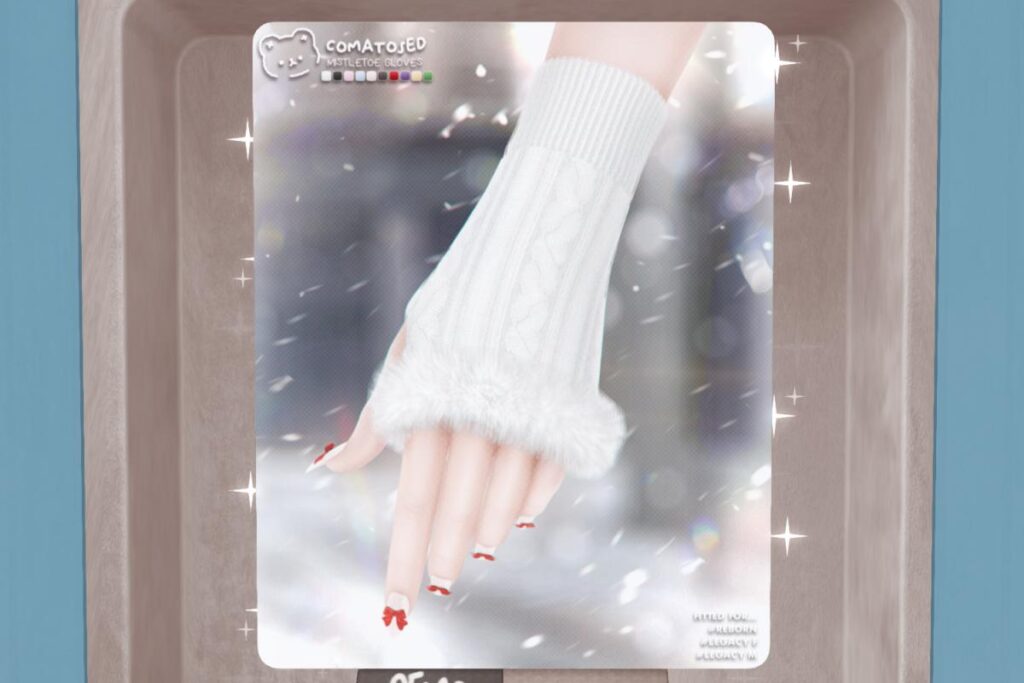 Mistletoe Gloves - Legacy F+M/Reborn, L$250 each/L$1000 FP