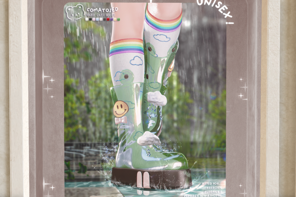 Rainy Day Boots - Legacy M+F/Reborn, L$250 each/L$1200 FP