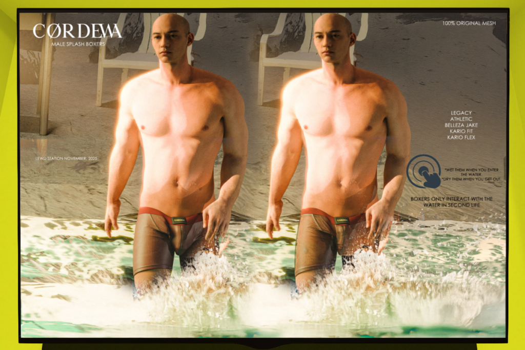 Male Splash Boxers - Jake/Kario Fit + Flex/Legacy/+mods, L$350 each/L$999 FP