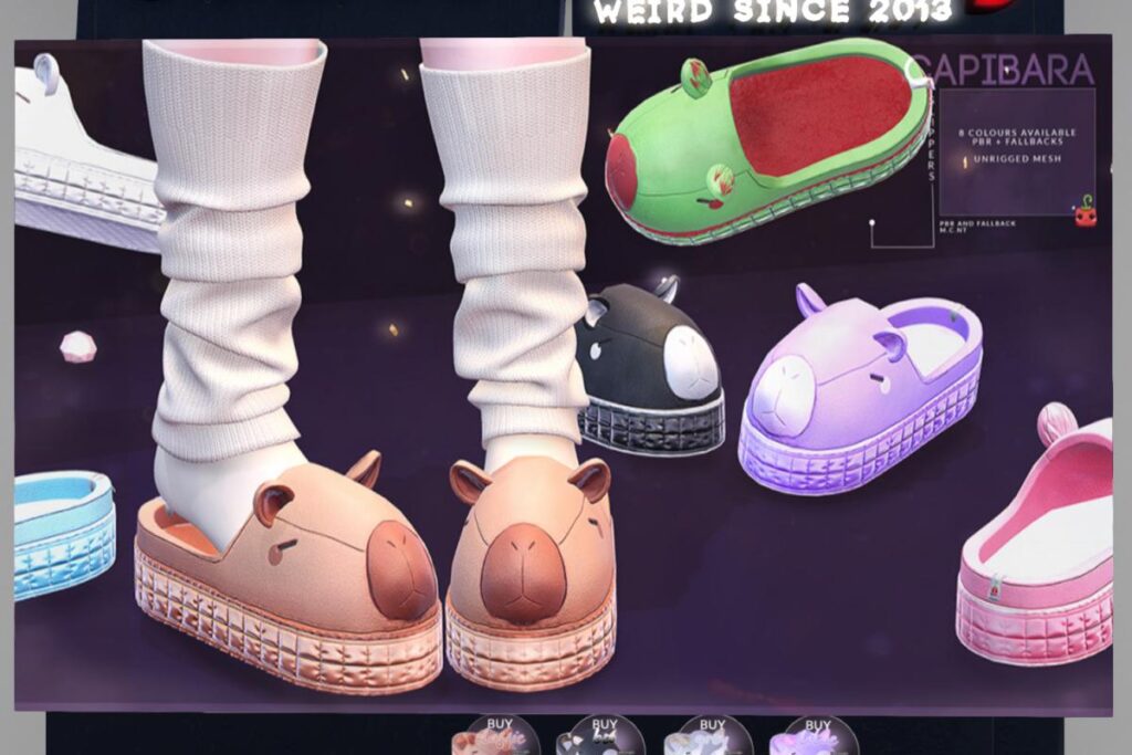 Capibara Slippers, L$220 each/L$1666 FP