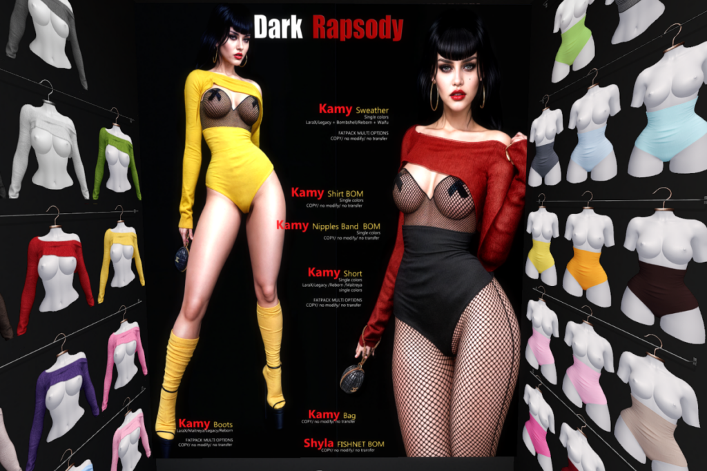 Kamy Set - Legacy/Maitreya/Reborn/+mods, L$149-L$199 each/L$1599-L$2150 each FP