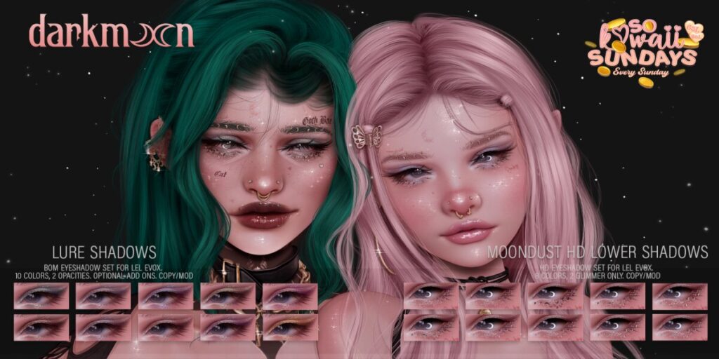 Lure Eyeshadow - EvoX | Moondust HD Lower Eyeshadow - EvoX	&lt;a href=&quot;http://maps.secondlife.com/secondlife/Woodberry/151/87/23&quot; target=&quot;_blank&quot;&gt;Teleport&lt;/a&gt;