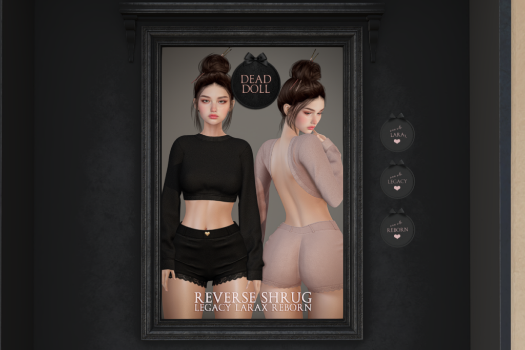 Reverse Shrug - Legacy/MaitreyaX/Reborn, L$220 each/L$2000 FP