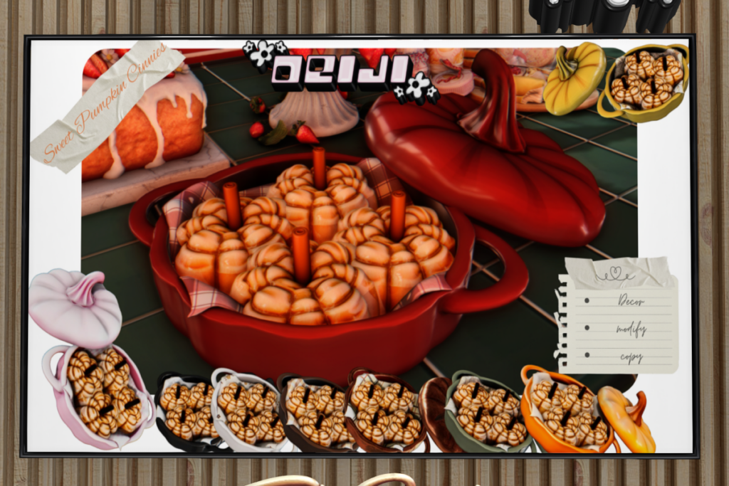 Sweet Pumpkin Cinnies, L$150 each/L$650 FP