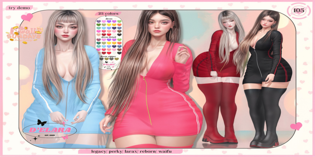 105 Outfit - Legacy/MaitreyaX/Reborn/+mods	&lt;a href=&quot;http://maps.secondlife.com/secondlife/Aurora%20Field/40/191/3869&quot; target=&quot;_blank&quot;&gt;Teleport&lt;/a&gt;