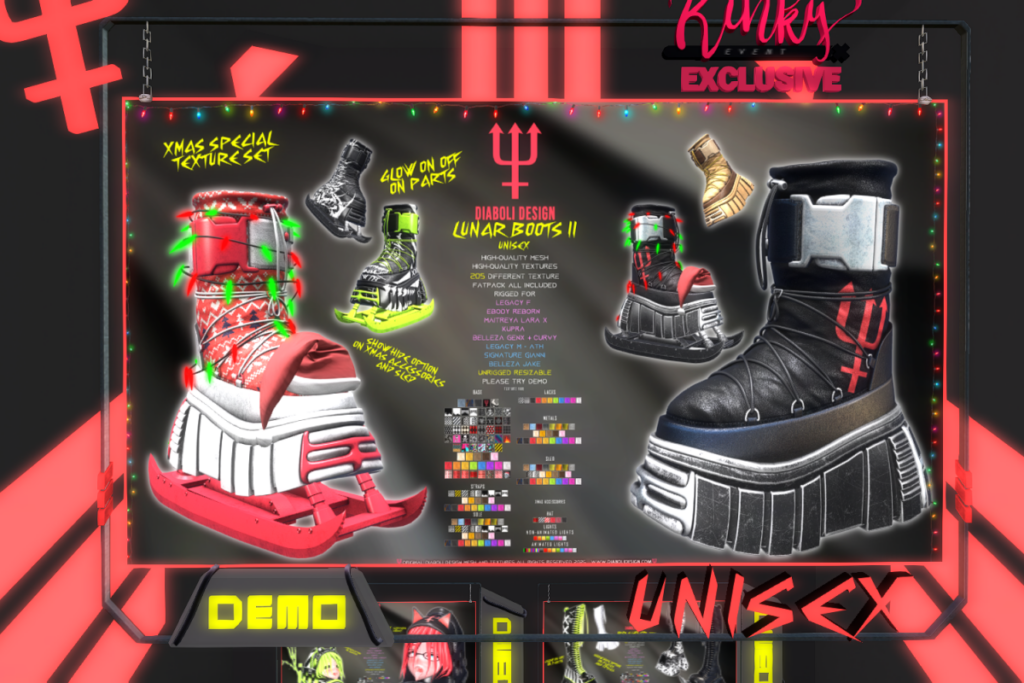Lunar Boots II - GenX/Gianni/Inithium/Jake/Legacy F+M/MaitreyaX/Reborn/Unrigged/+mods, L$999
